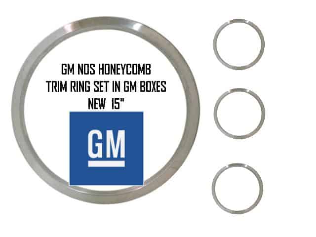 Trim Ring Set: Honeycomb Pontiac 15" (4) GM NOS (VERY VERY RARE)
